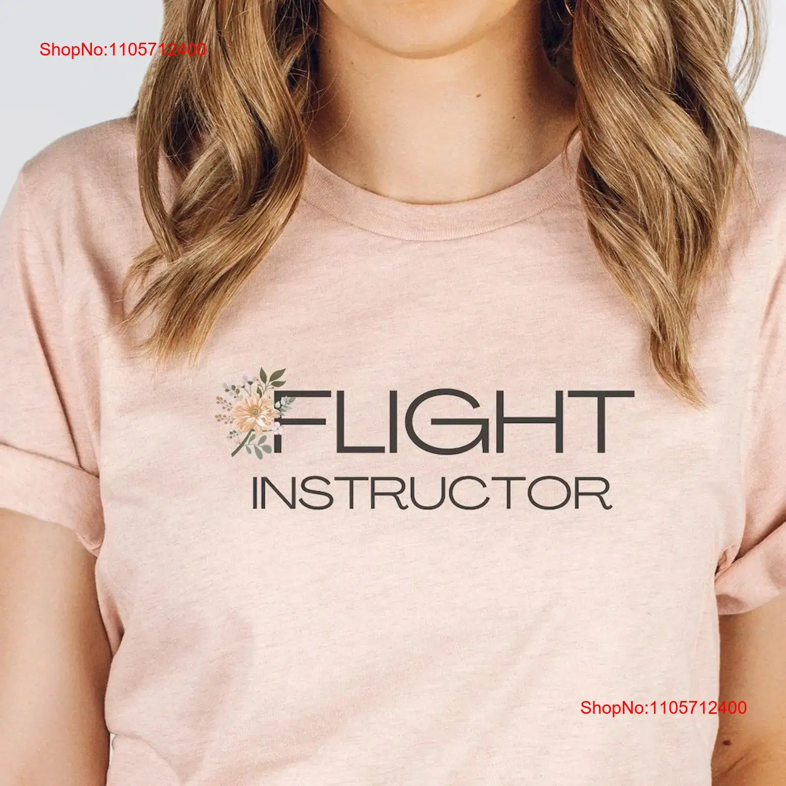 Commercial Printing And Graphics - Floral Flight Instructor T-Shirt für weibliche