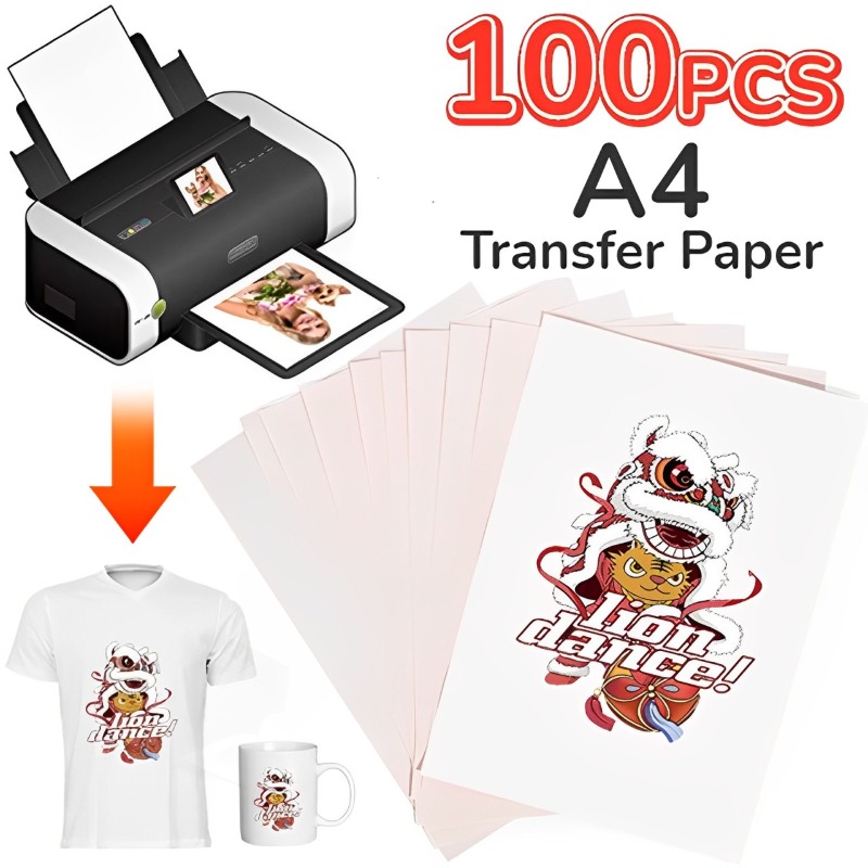 White Toner Transfer Paper - 100–10 Stück A4 Sublimations-Wärmeübertragungspapiere, DIY-Druck für